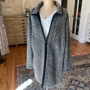 Black and White Talbots Jacket with Zipper - Size XL